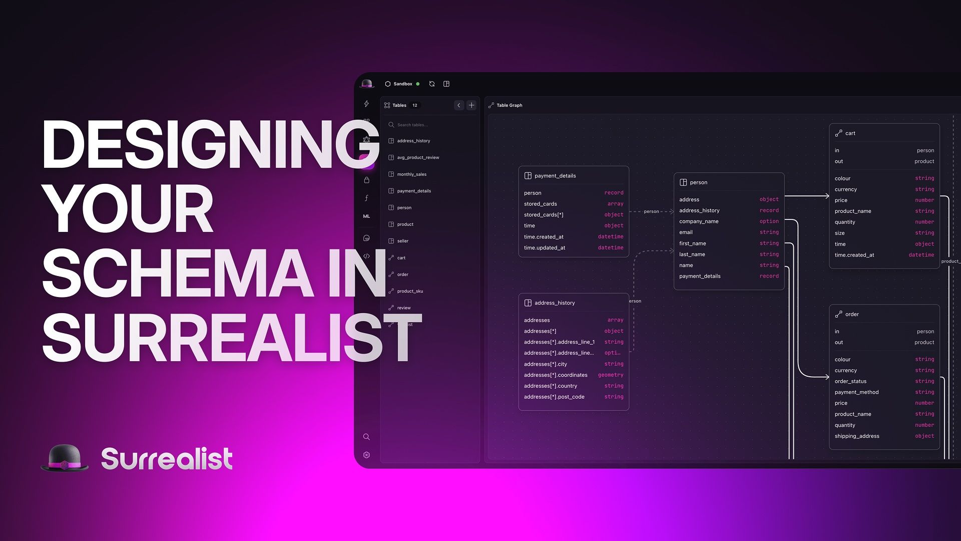 Designing your schema in Surrealist