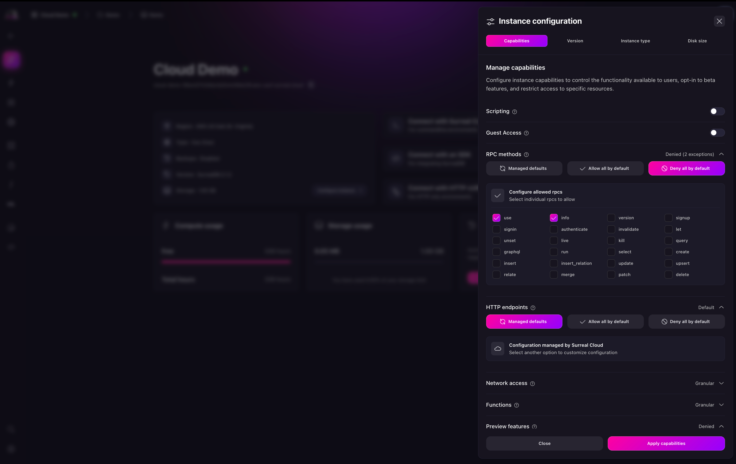 Instance configurator