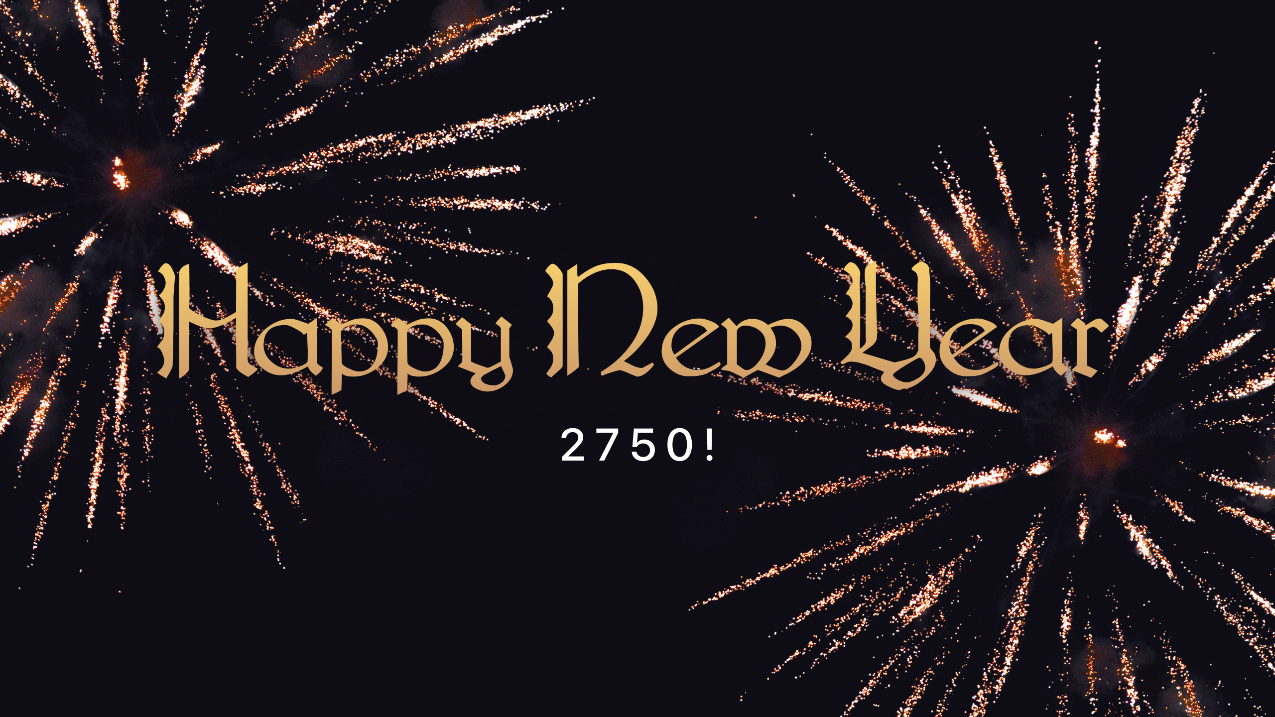 A new year's card celebrating the incoming year 2750.