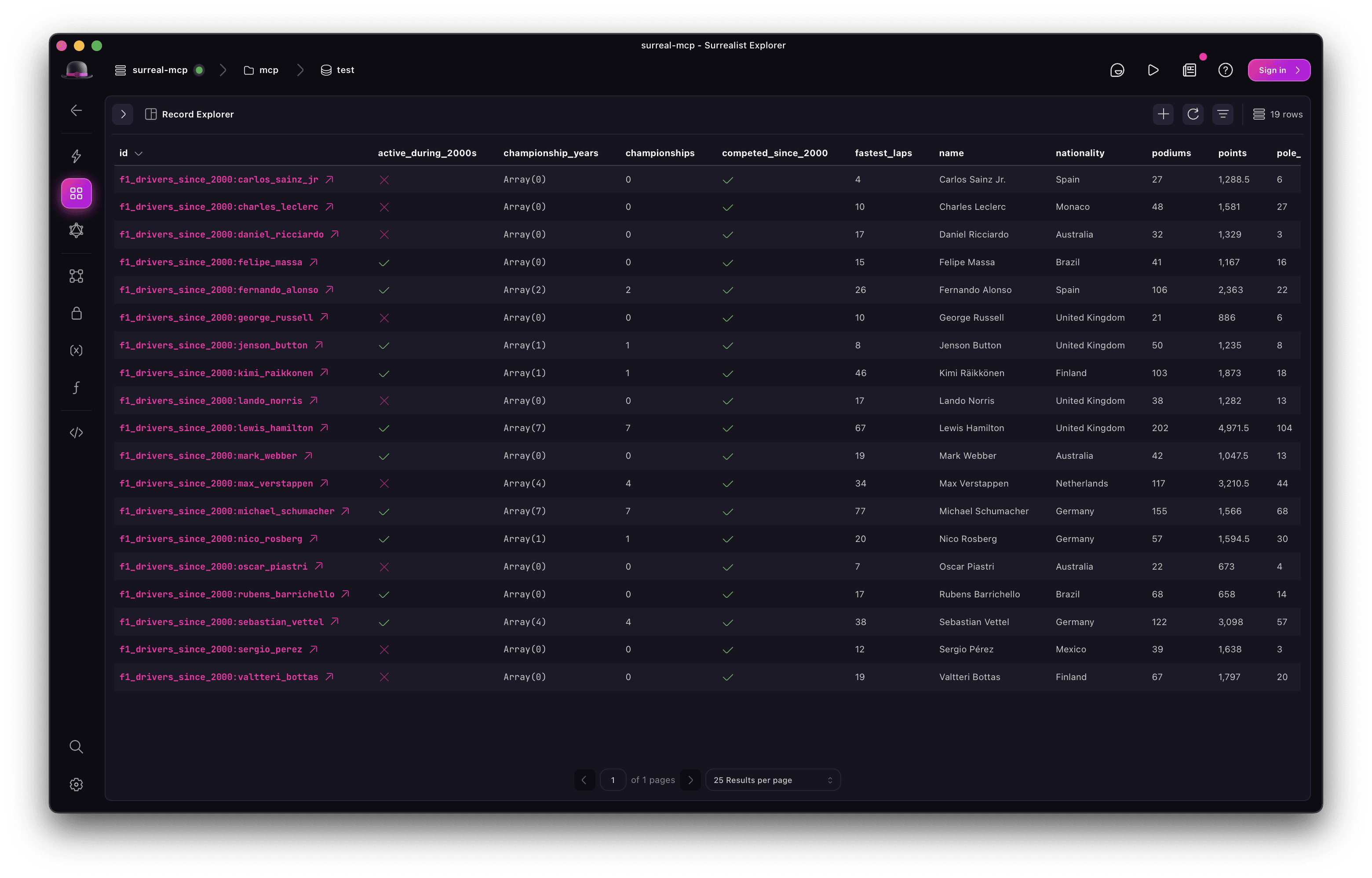 SurrealMCP results in Surrealist