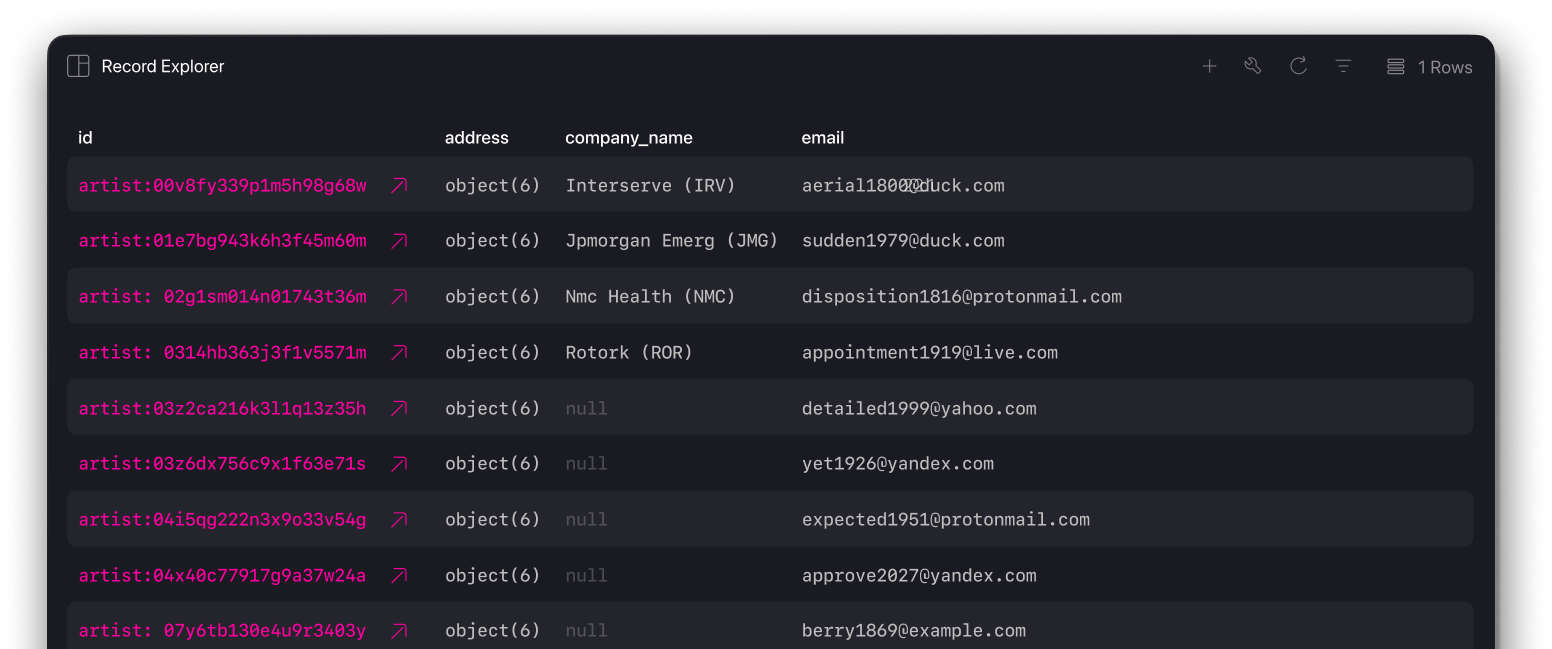 Table explorer illustration